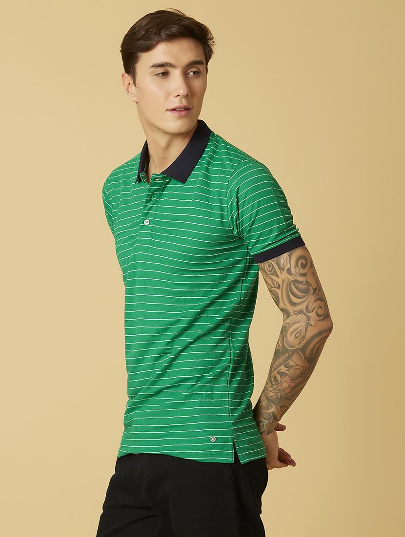 green striped polo t-shirt - 17828088 - Zoom Image - 2