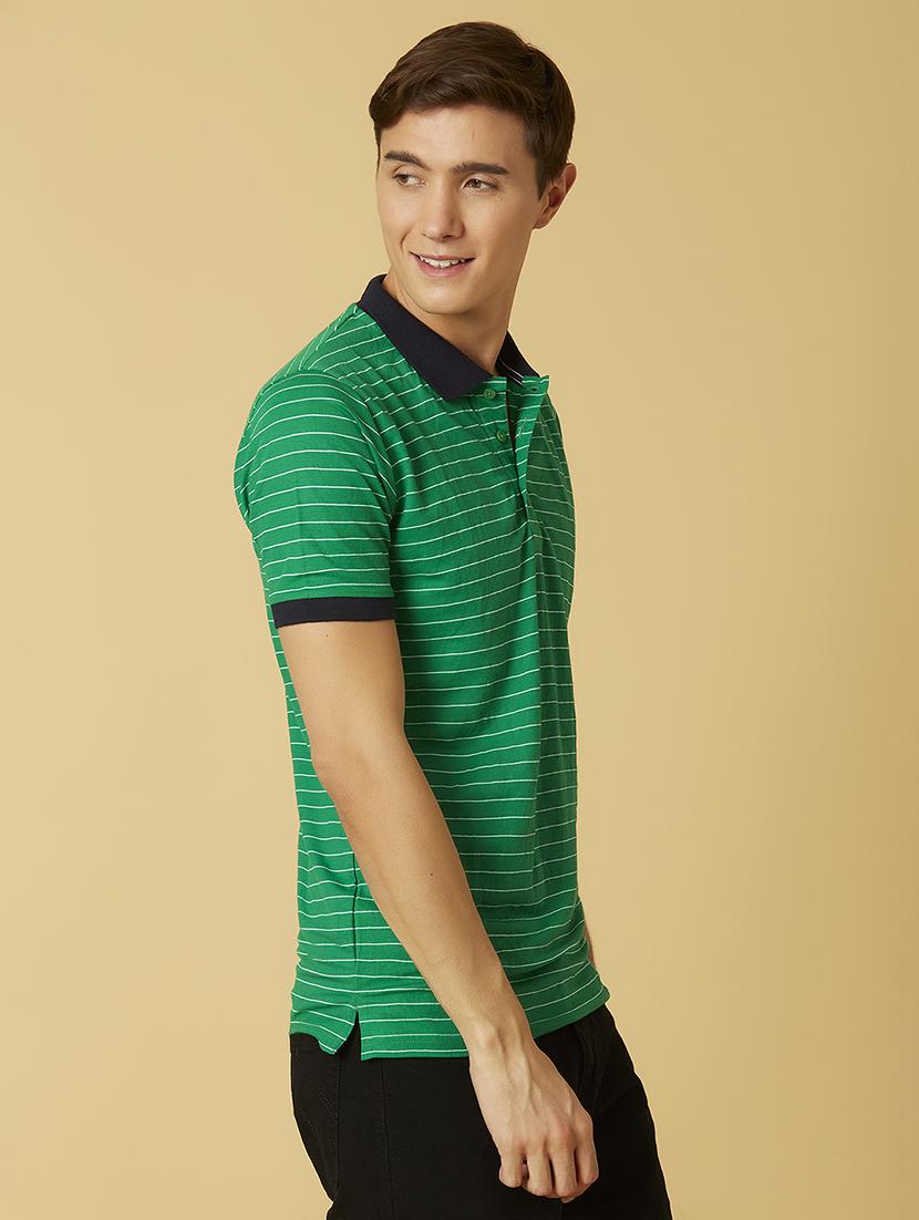 green striped polo t-shirt - 17828088 - Zoom Image - 3