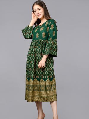 aurish green bell sleeves a line - 17828350 - Standard Image - 6