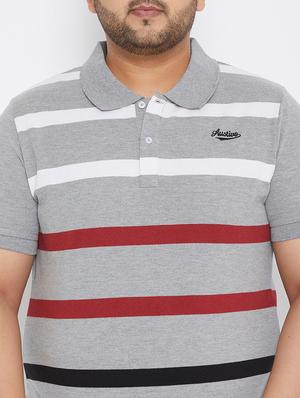 grey striped polo t-shirt - 17828442 - Standard Image - 5