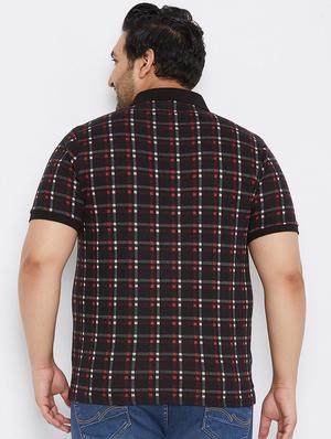plus size black checkered polo t-shirt - 17828453 - Standard Image - 3