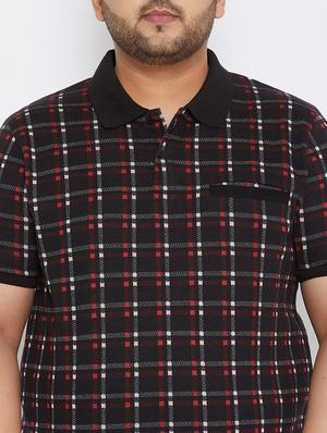 plus size black checkered polo t-shirt - 17828453 - Standard Image - 5