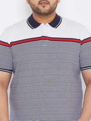 plus size white striped polo t-shirt - 17828454 - Standard Image - 5