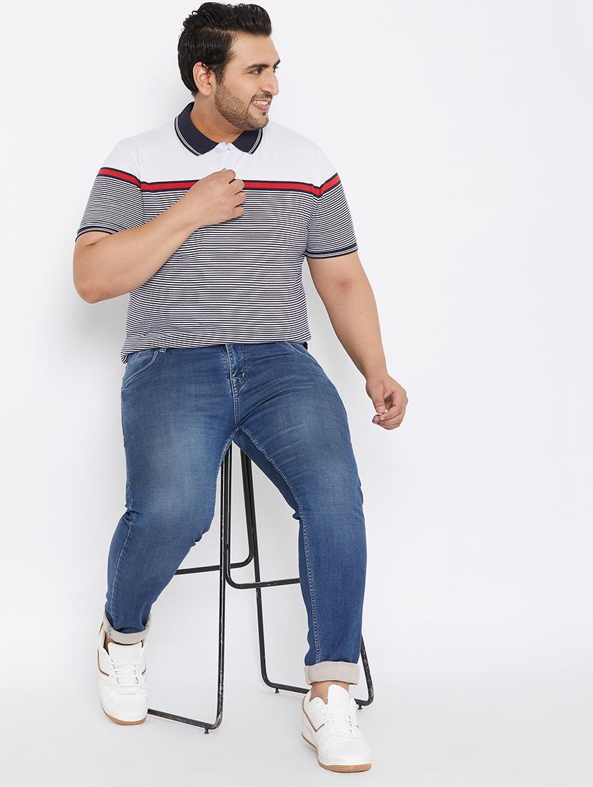 plus size white striped polo t-shirt - 17828454 - Zoom Image - 4