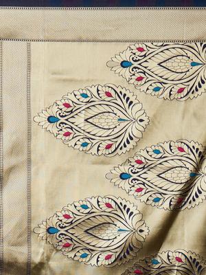 nevy blue color banarasi silk saree - 17832183 - Standard Image - 4