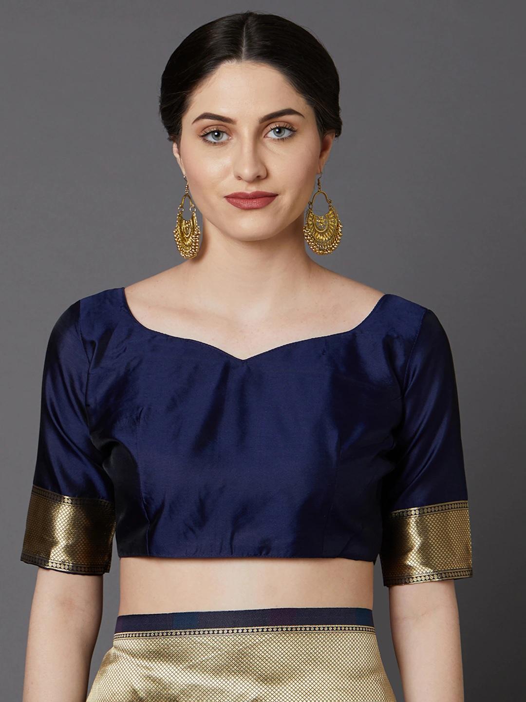 nevy blue color banarasi silk saree - 17832183 - Zoom Image - 5