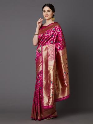 pink color banarasi silk saree for - 17832184 - Standard Image - 2