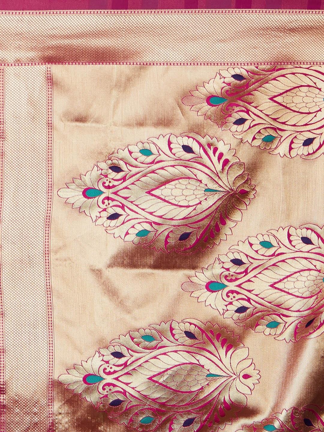 pink color banarasi silk saree for - 17832184 - Zoom Image - 4