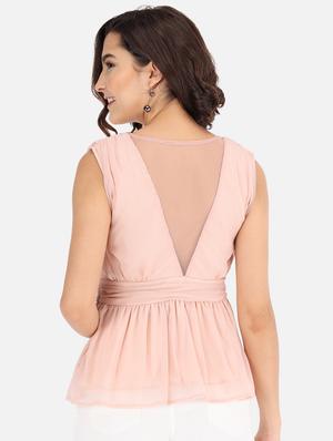 overlap neck peplum top - 17832233 - Standard Image - 3