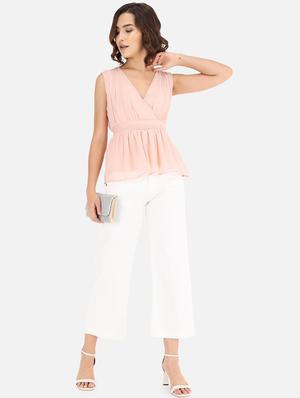 overlap neck peplum top - 17832233 - Standard Image - 4