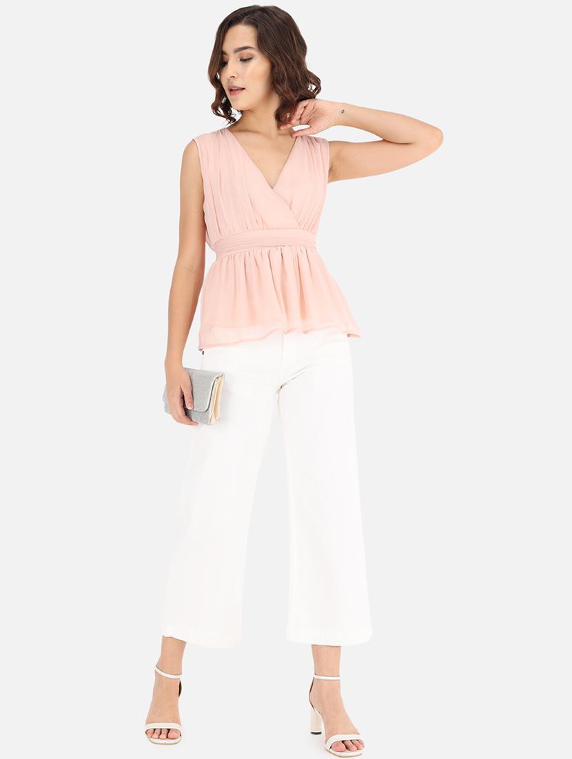 overlap neck peplum top - 17832233 - Zoom Image - 4