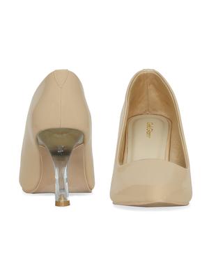beige faux leather slip on pumps - 17832277 - Standard Image - 4