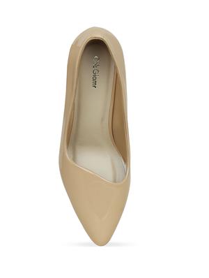 beige faux leather slip on pumps - 17832277 - Standard Image - 5