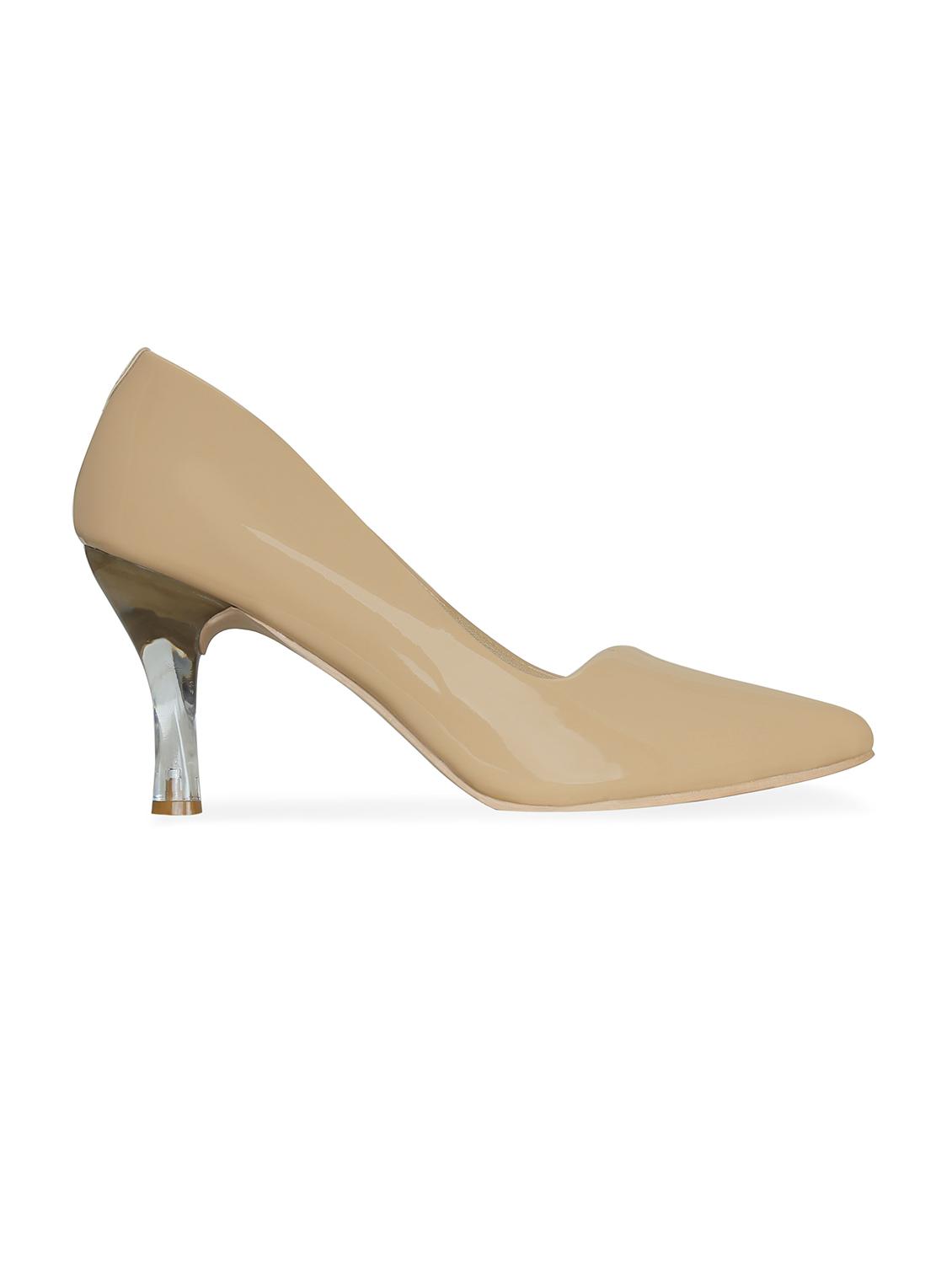 beige faux leather slip on pumps - 17832277 - Zoom Image - 2