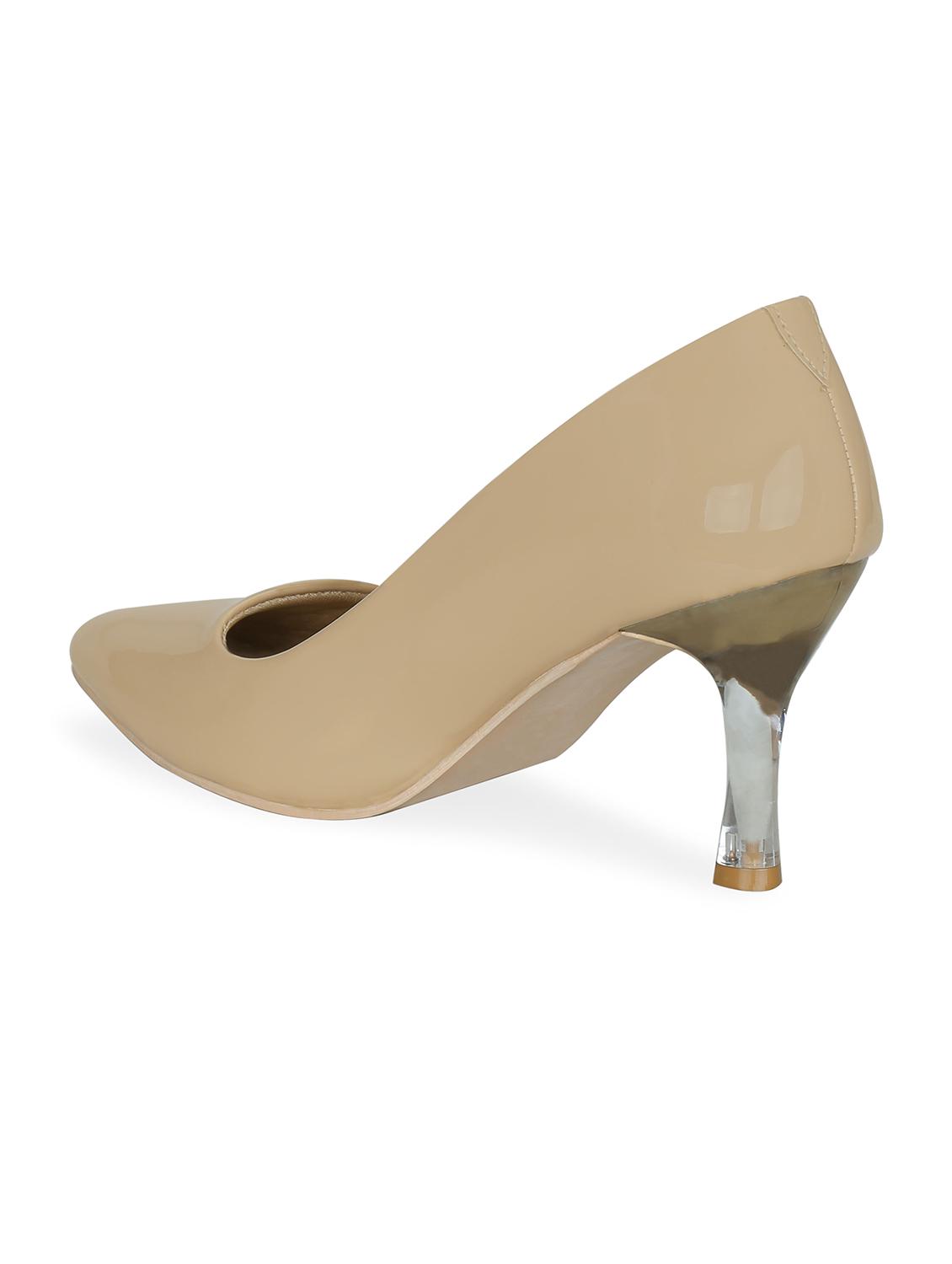 beige faux leather slip on pumps - 17832277 - Zoom Image - 3