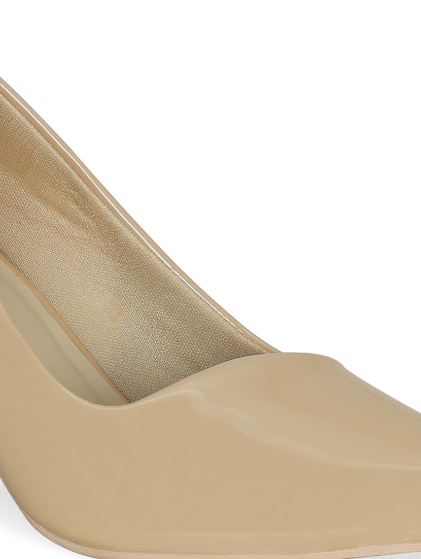 beige faux leather slip on pumps - 17832277 - Zoom Image - 6