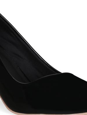 black faux leather slip on pumps - 17832278 - Standard Image - 6