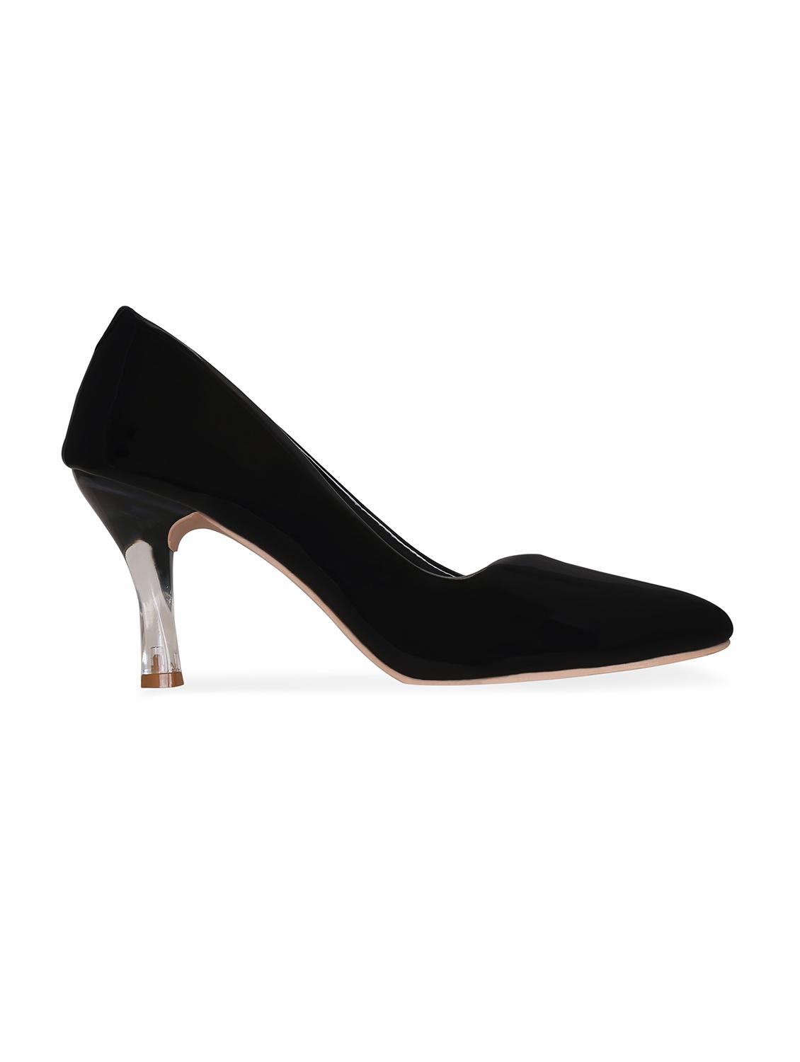black faux leather slip on pumps - 17832278 - Zoom Image - 2