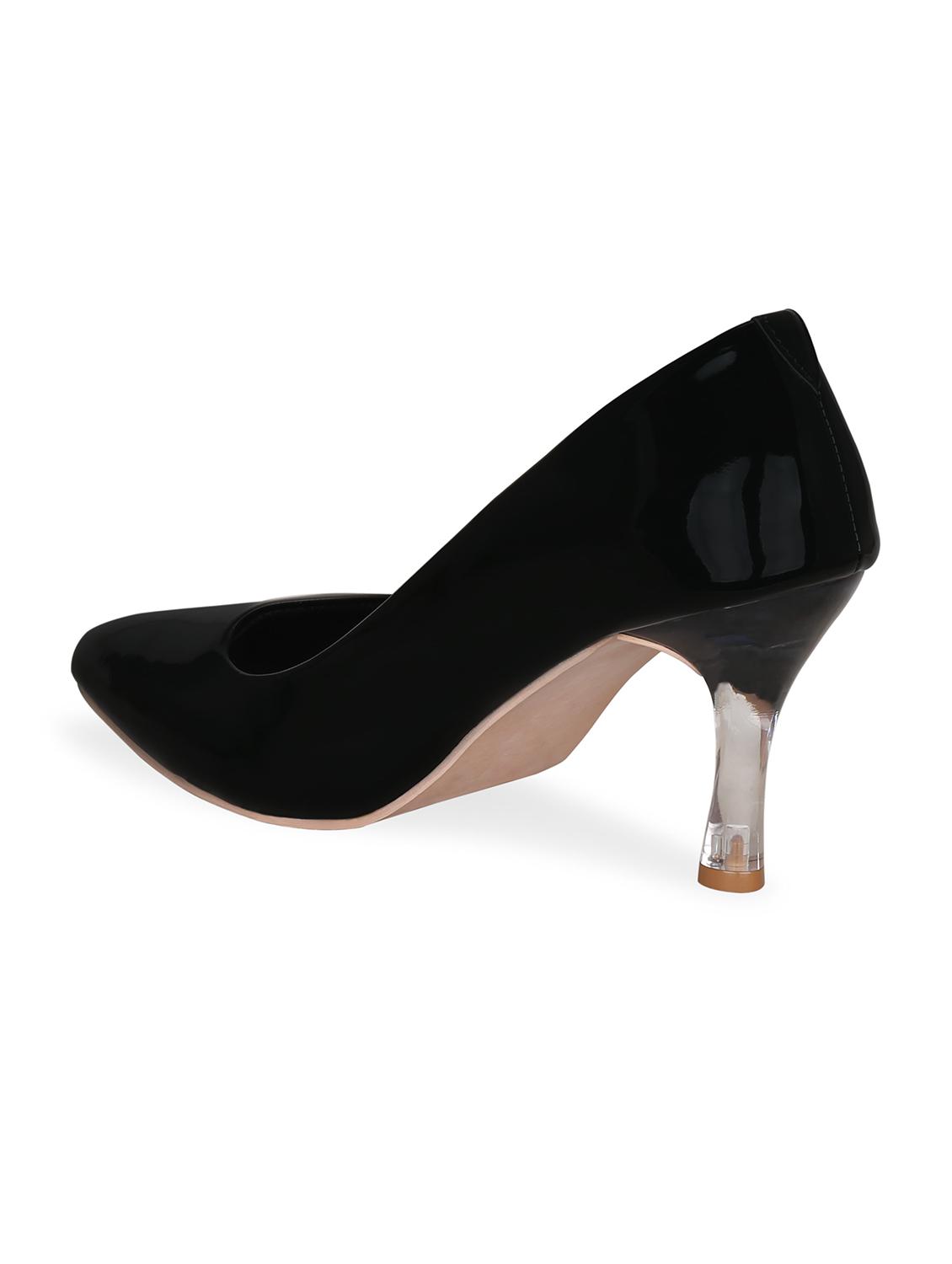 black faux leather slip on pumps - 17832278 - Zoom Image - 3