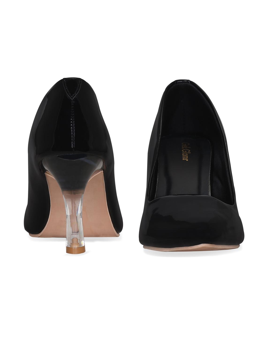 black faux leather slip on pumps - 17832278 - Zoom Image - 4