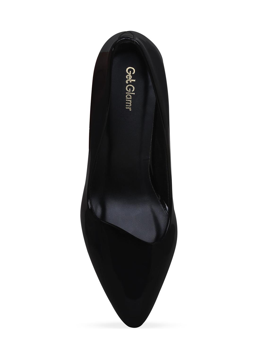 black faux leather slip on pumps - 17832278 - Zoom Image - 5
