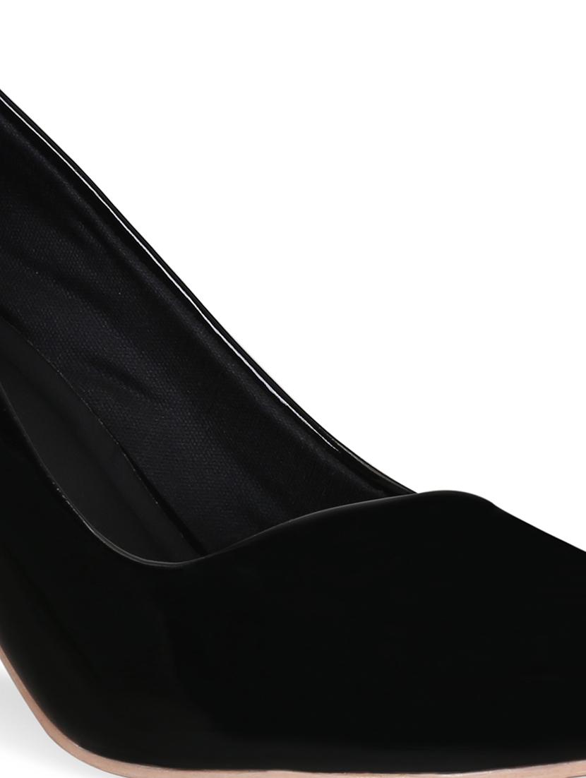 black faux leather slip on pumps - 17832278 - Zoom Image - 6