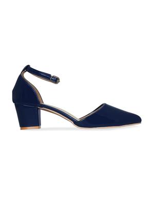 navy faux leather ankle strap sandals - 17832285 - Standard Image - 2