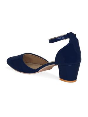 navy faux leather ankle strap sandals - 17832285 - Standard Image - 3