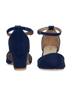 navy faux leather ankle strap sandals - 17832285 - Standard Image - 4