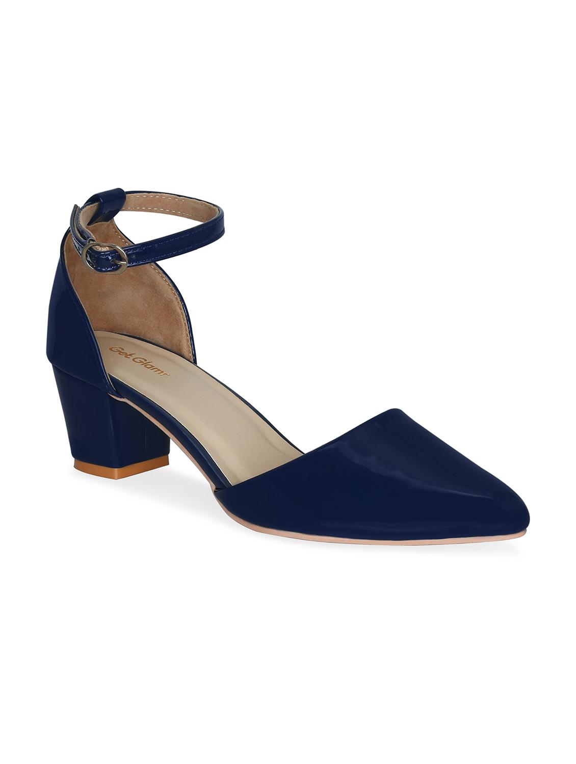 navy faux leather ankle strap sandals - 17832285 - Zoom Image - 1