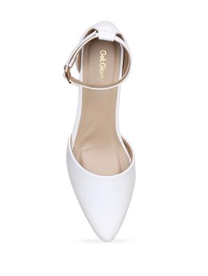 white faux leather ankle strap sandals - 17832286 - Standard Image - 5