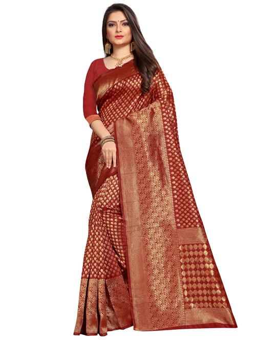zari work woven saree with blouse - 17832332 - Standard Image - 1