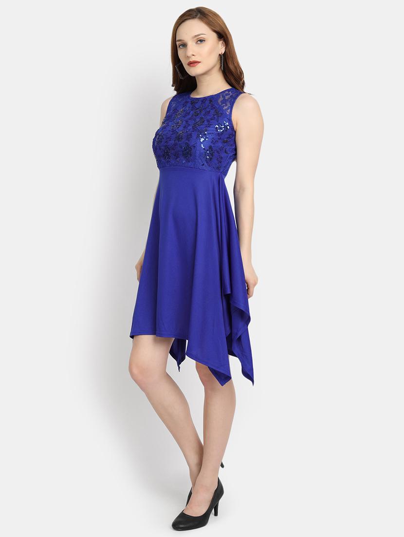 round neck embellished fit & flare dress - 17832508 - Zoom Image - 2