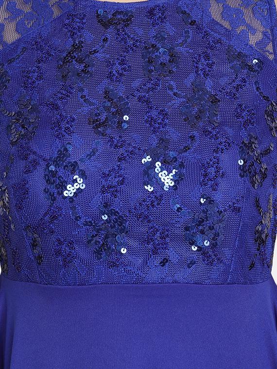 round neck embellished fit & flare dress - 17832508 - Zoom Image - 4