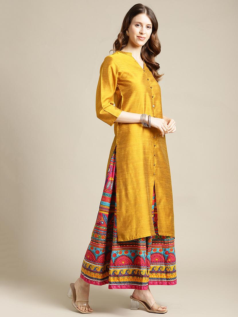 solid kurta skirt set - 17832770 - Zoom Image - 3