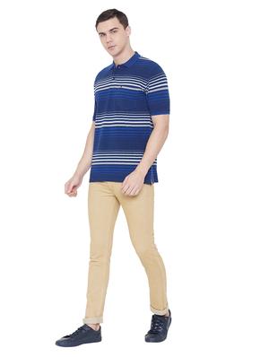 navy blue striped polo t-shirt - 17833697 - Standard Image - 4