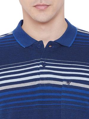 navy blue striped polo t-shirt - 17833697 - Standard Image - 5