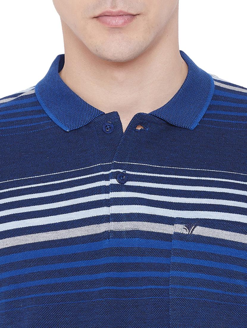 navy blue striped polo t-shirt - 17833697 - Zoom Image - 5