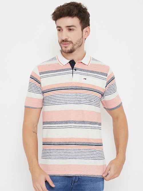 white striped polo t-shirt - 17833716 - Standard Image - 1