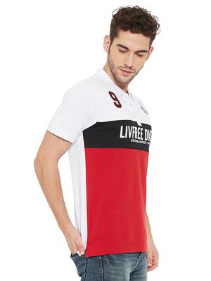 white printed cut & sew polo t-shirt - 17833756 - Standard Image - 2