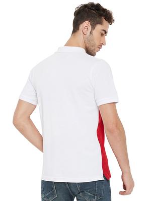 white printed cut & sew polo t-shirt - 17833756 - Standard Image - 3