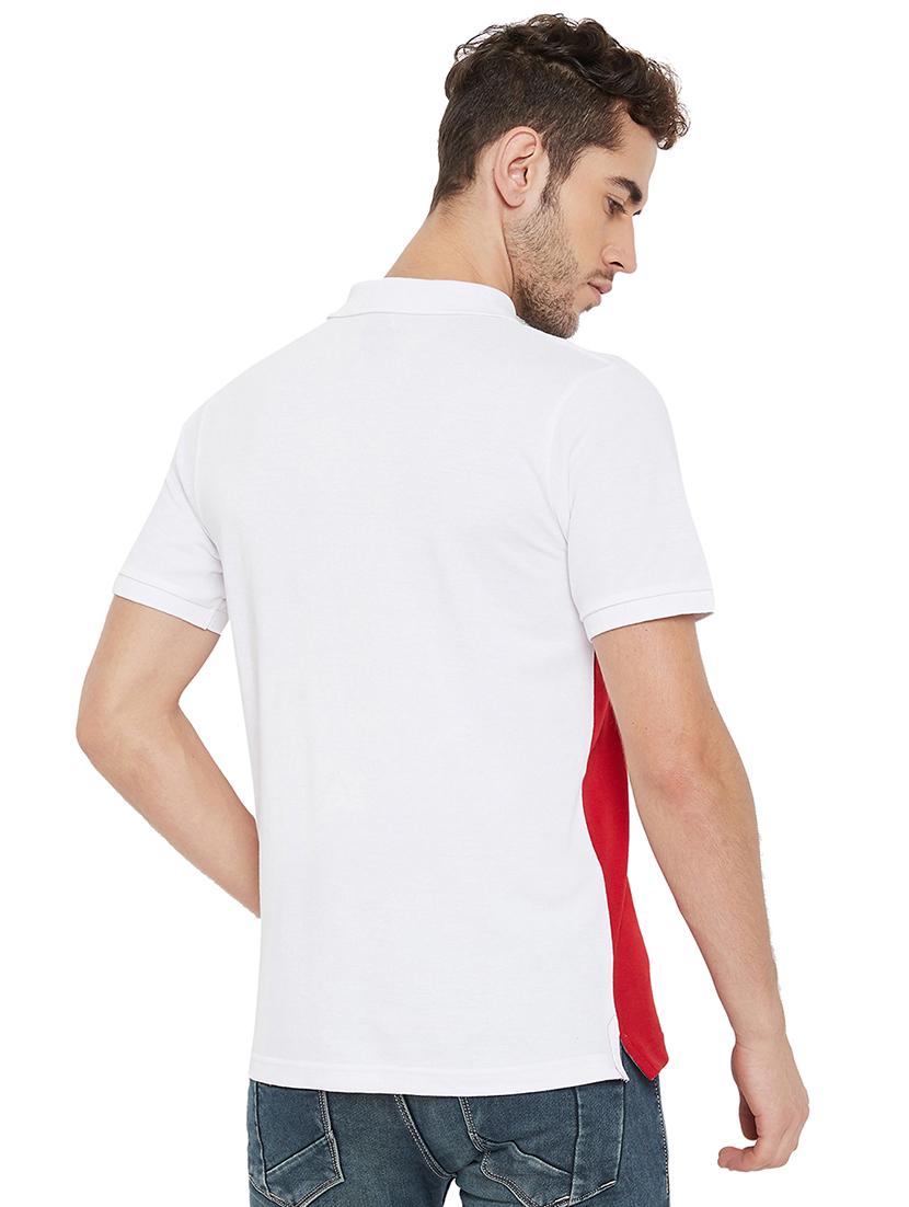 white printed cut & sew polo t-shirt - 17833756 - Zoom Image - 3