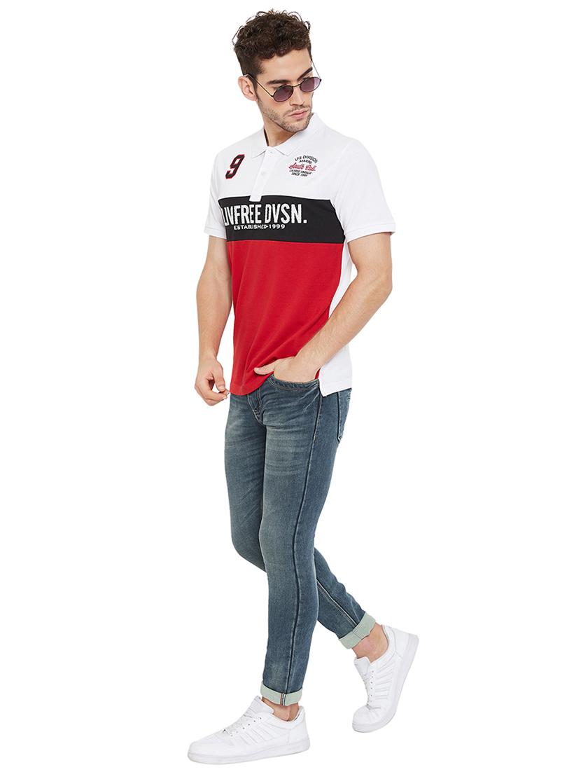 white printed cut & sew polo t-shirt - 17833756 - Zoom Image - 4
