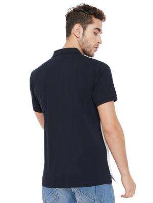 navy blue printed cut & sew polo t-shirt - 17833757 - Standard Image - 3