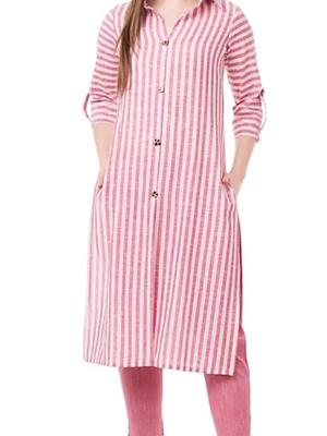 pink cotton kurti - 17834551 - Standard Image - 2