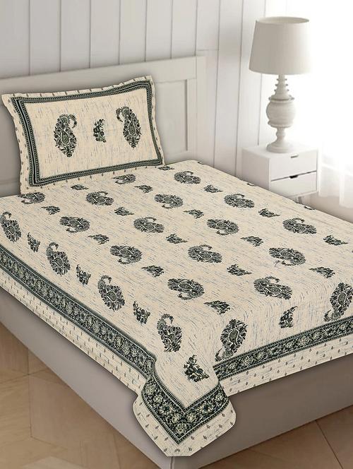 indhome life 100% cotton multicolor jaipuri printed single bedsheet(60 x 90 inches) with one pillow covers(17 x 27 inches) - 17834660 - Standard Image - 1