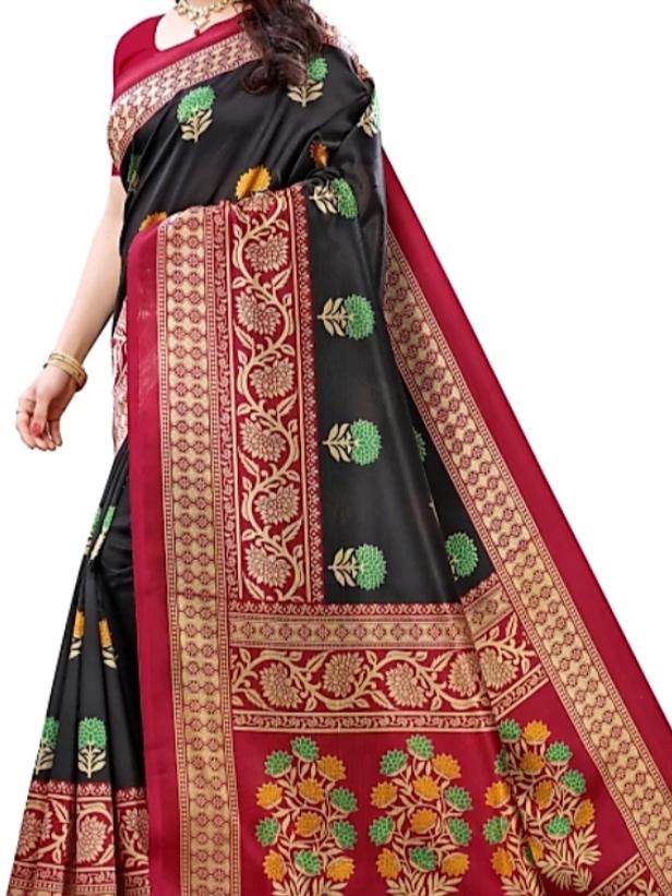 black silk saree - 17834745 - Zoom Image - 1
