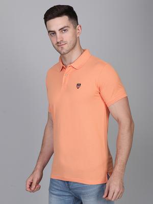 peach solid polo t-shirt - 17834763 - Standard Image - 2