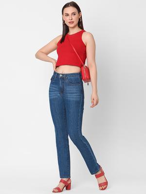 high rise stone washed jean - 17835109 - Standard Image - 4
