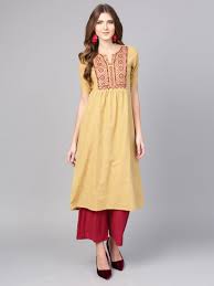 women's cotton straight kurta - 17835191 - Zoom Image - 1